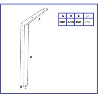 150x150x2.4m Intermediate Pole with Overhang
